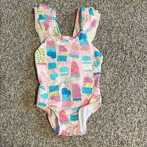 Pink and Blue Ice Cream Ruffle Butts Swimsuit